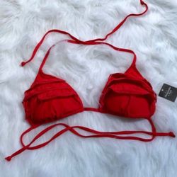 Cherry red Abercrombie bikini top size large