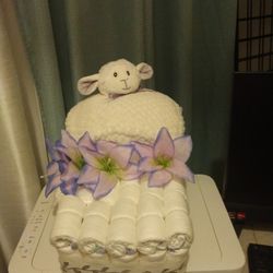 Lovely Little Lamb Diaper Cake 