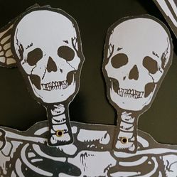Die Cut  Twin Two Headed Skeleton Halloween Decor 