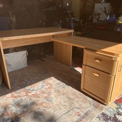 Ikea L-shaped Swivel desk w/two-drawer cabinet
