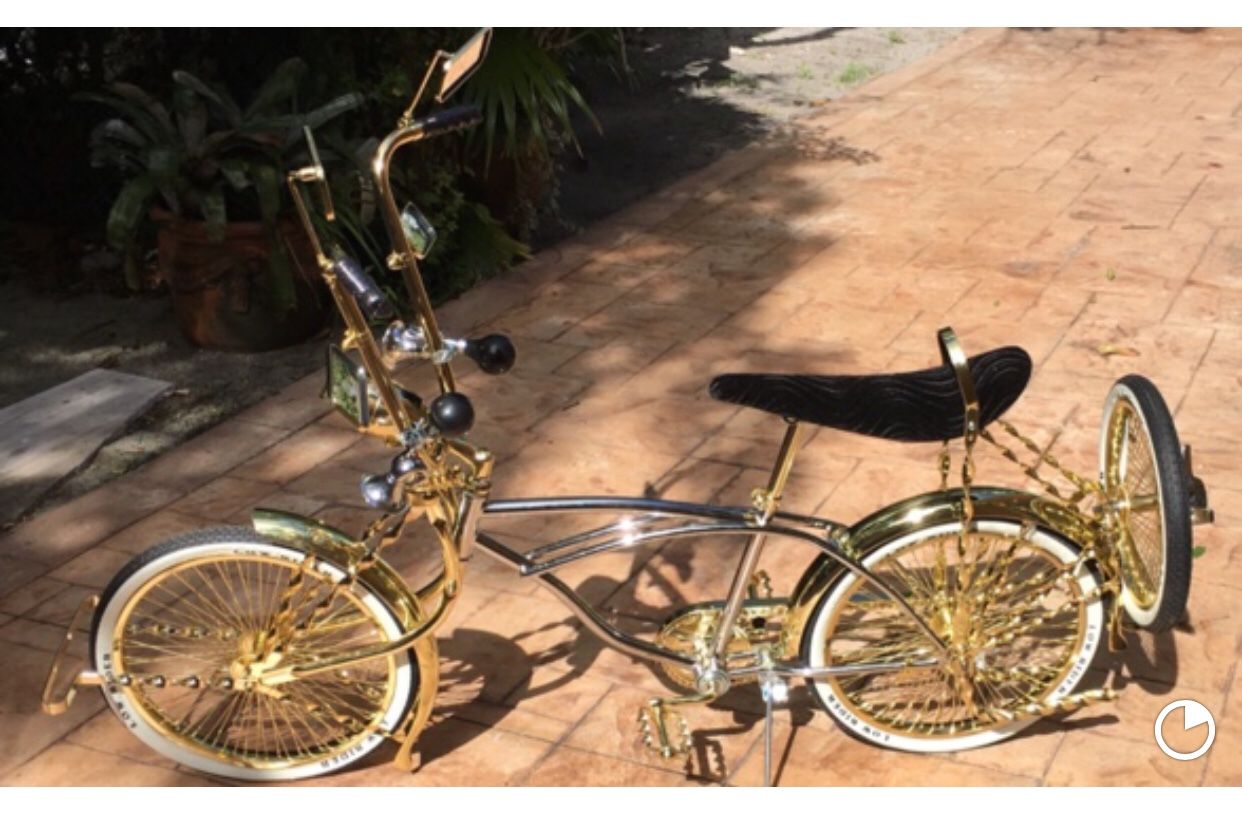 20” Fully Load Low Rider Bike Chrome & Gold , Brand New Built.