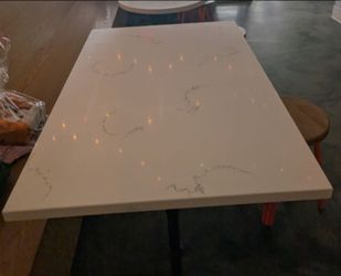 White Marble-Top Rectangular Dining Table