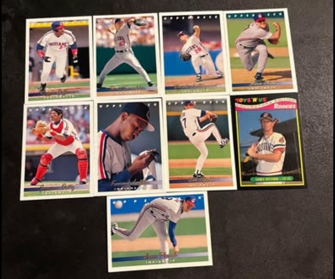 Lot of 9 Cleveland Indians MLB Baseball Cards