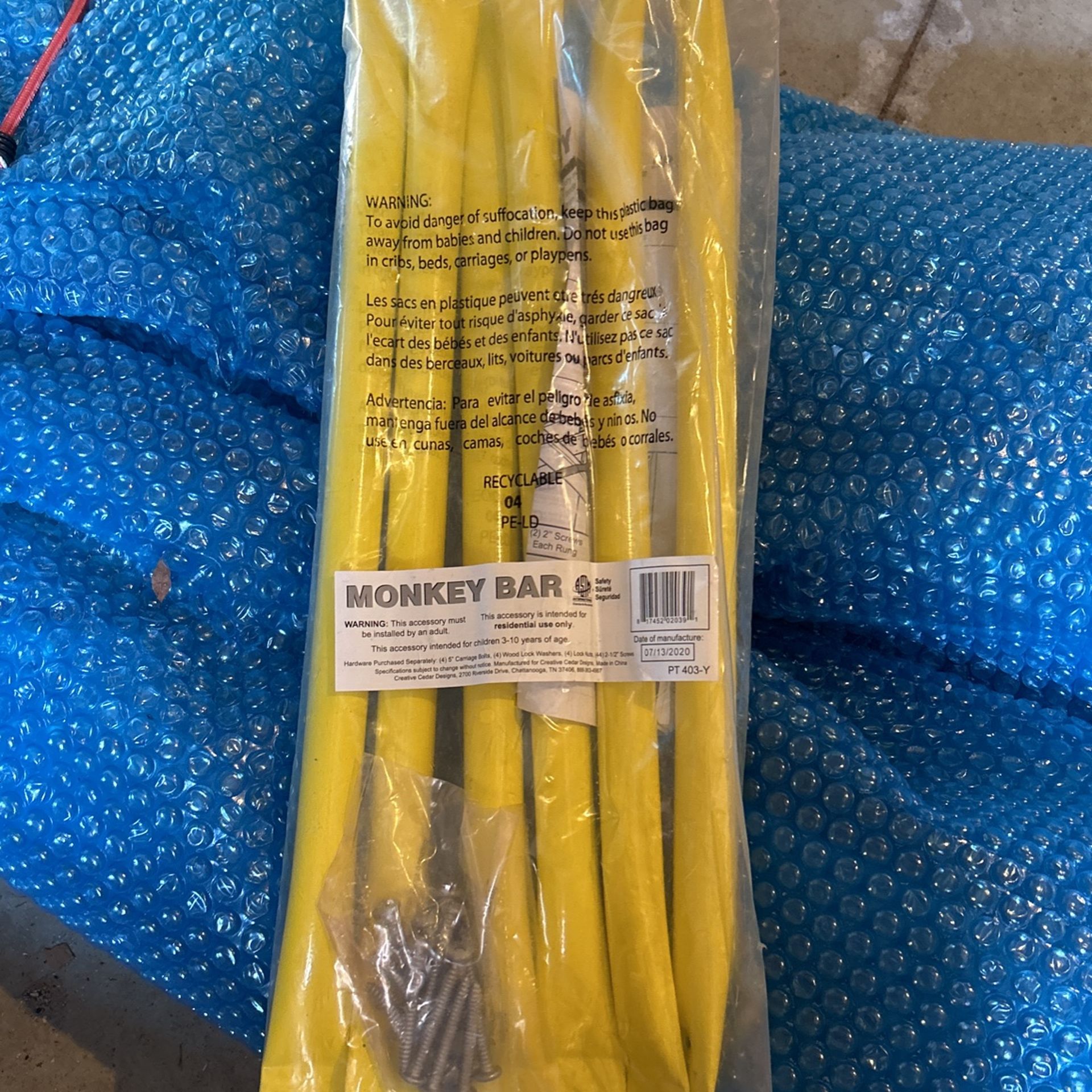 6 Piece Yellow Monkey Bars Unopened