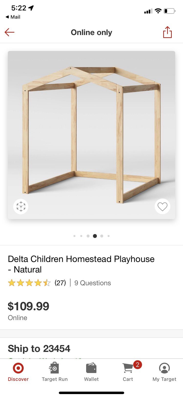 Delta childrens homestead playhouse natural wood. New in box