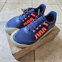 EUC VivoBarefoot Explore AT Juniors Outerspace Navy Blue Orange 5.5 US Shoes