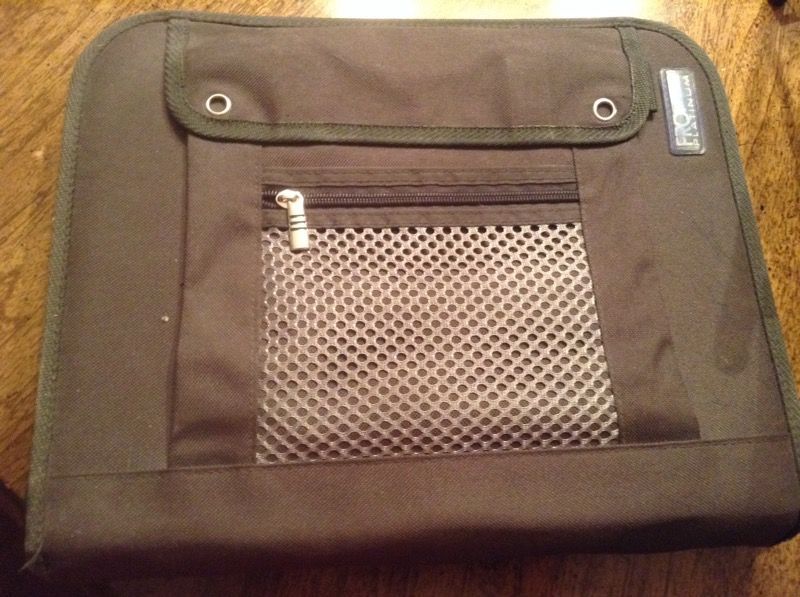 Army Green Binder Holder with Zippered Storage