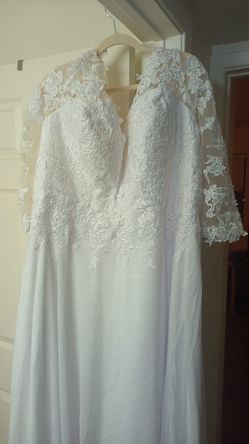 Wedding Dress Vneck Plus Size Thumbnail
