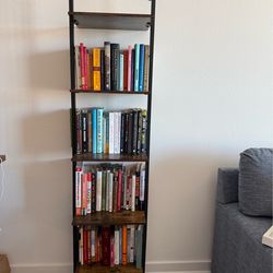 Industrial-Style 5-shelf Bookshelf