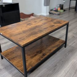 Rectangle Wood Metal Frame Coffee Table