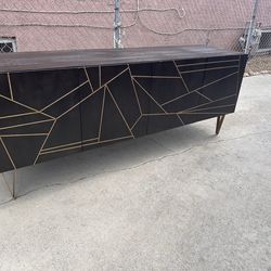 West Elm Roar-Rabbit Geo Inlay Media Console Entertainment Center Tv Stand Cabinet Sideboard Credenza