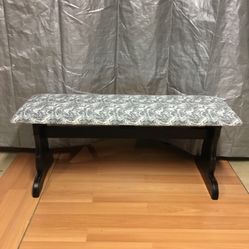 Refinished Shabby Chic Upholstered Bench