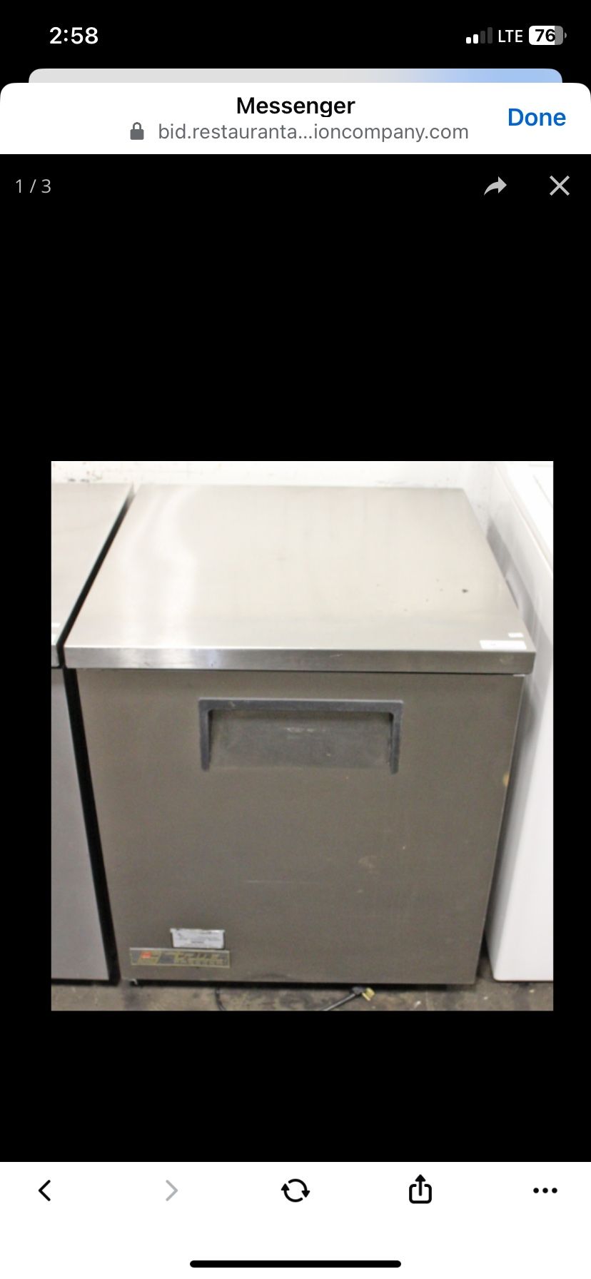 True Undercounter Freezer