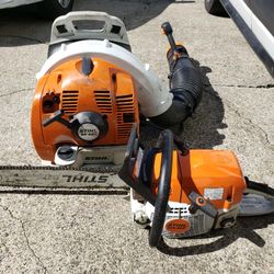 Stihl Blower & Chainsaw 