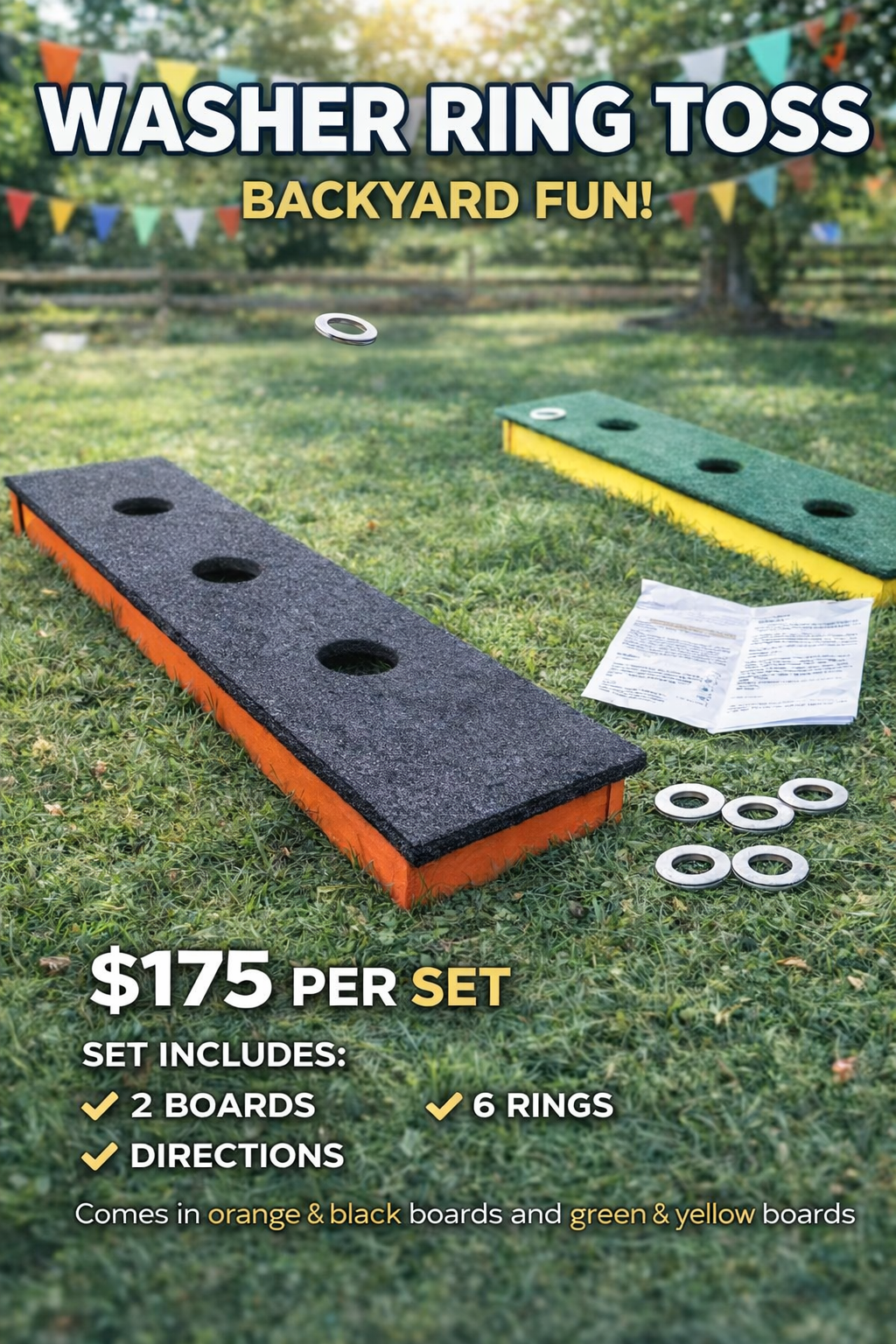 Washer ring toss board game