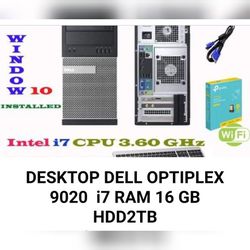 DESKTOP COMPUTER  DELL OPTIPLEX 9020 i7 Ram 16GB