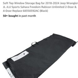 Jeep Soft Top Window  Storage Bag