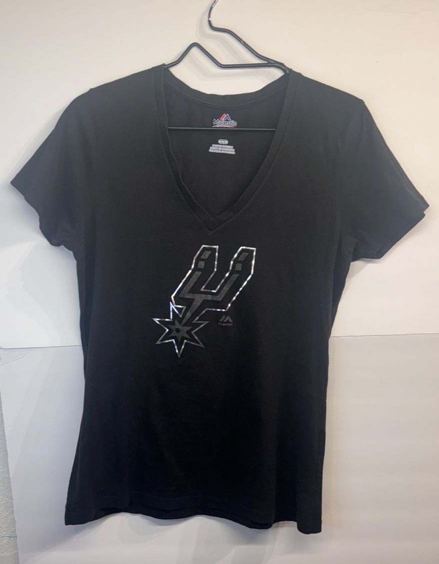 Majestic San Antonio Spurs Black T-Shirt Women's Size Medium