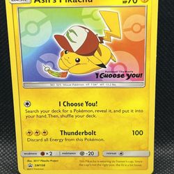 Pokémon Ash’s Pikachu SM108 Promo Card