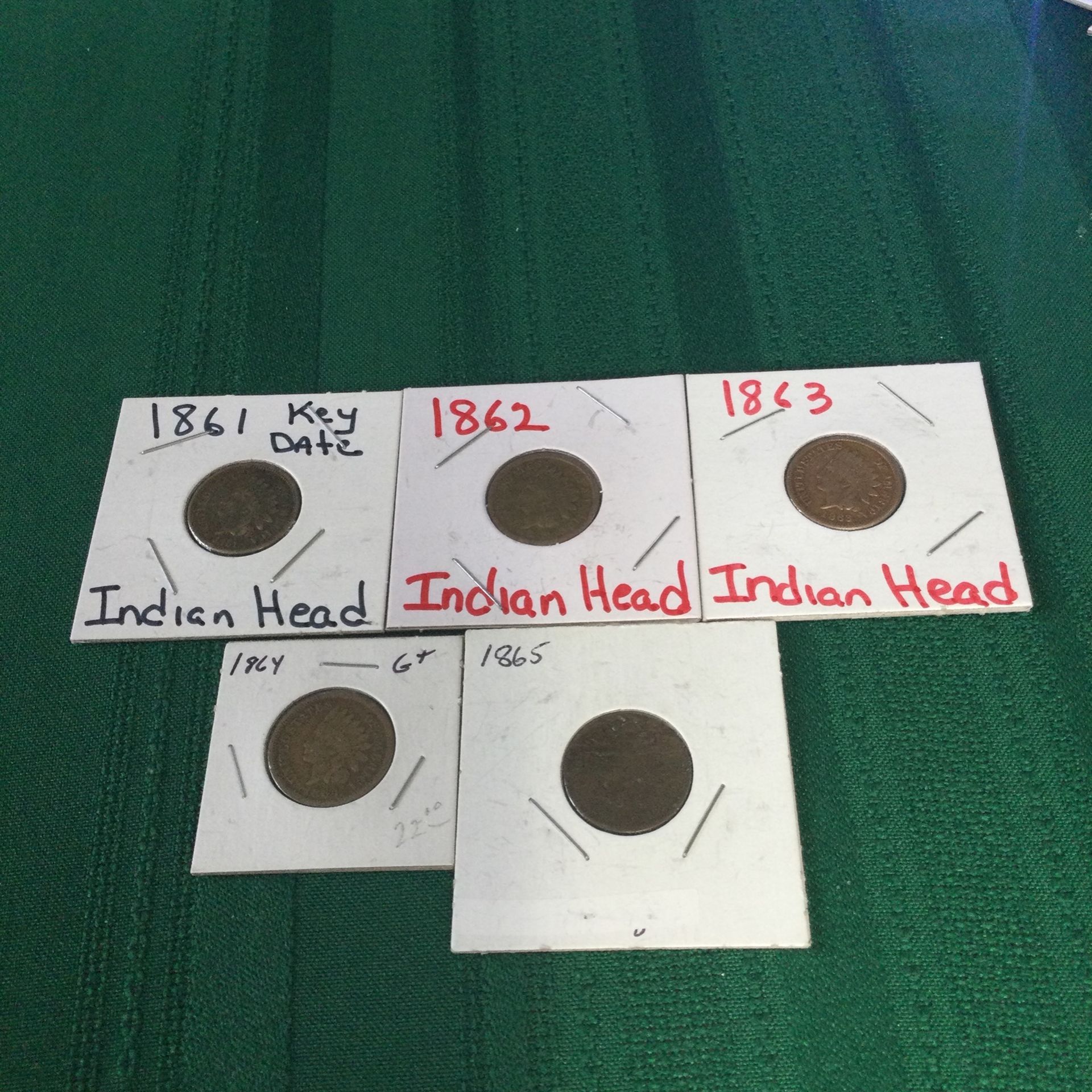 1861 To 1865. INDIAN HEADS. ENTERTAINING OFFERS