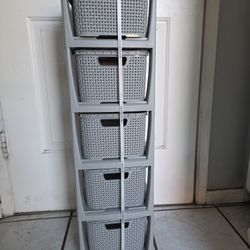 Gray Storage Bins Tower Modular Basket