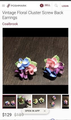 Vintage Coalbrook England Floral Cluster Earrings 