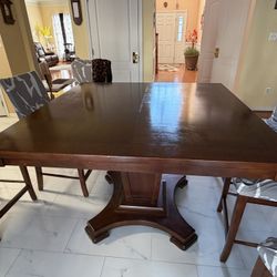 54" Square Counter-Height Dining Set + 8 Chairs & Washable Covers