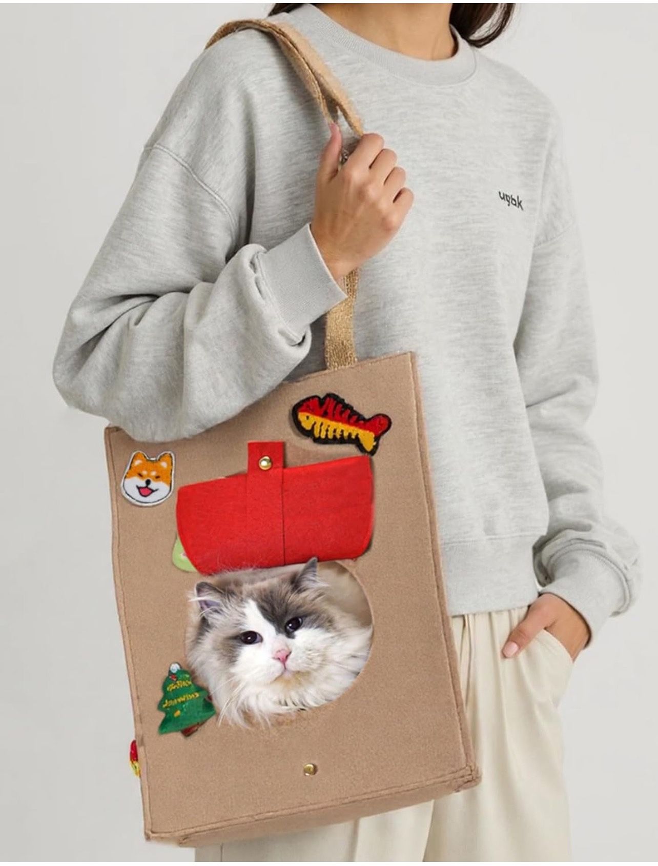 Pet Shoulder Carrying Bag,Cat Carrier Portable Pets Chest Bag Outdoor Dog Sling Bag Tote Bags Small Dogs Cats 0-15 Lbs Travel Pouch Wearable Puppy Car