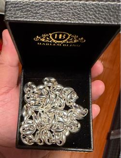 925 Sterling Silver Puffed Mariner Link Chain Necklace
