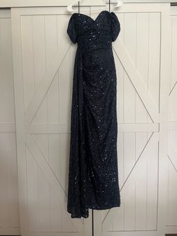 Navy Blue Off the Shoulder Prom dress