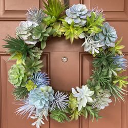 Beautiful Faux Succulent Wreath