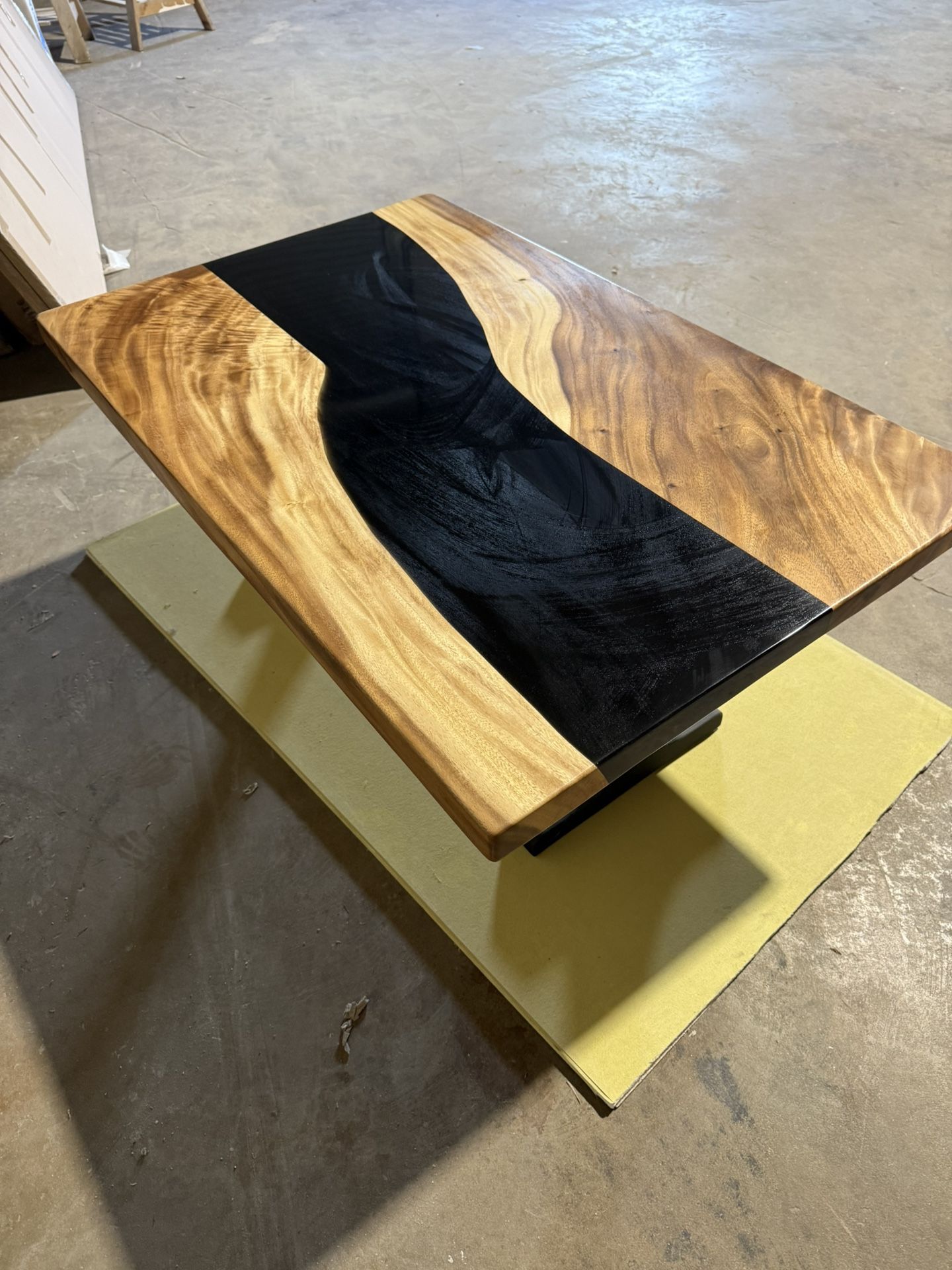River Table With Black Resin Epoxy