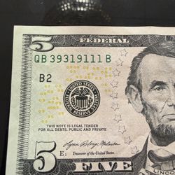 $5 Trinary Bill (3-9-1)  100% Collectible 