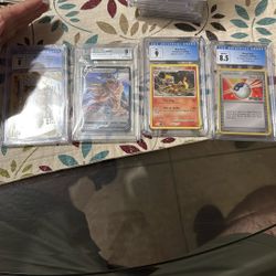 4 Graded Pokemon Cards 
