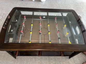 Wood foosball coffee table