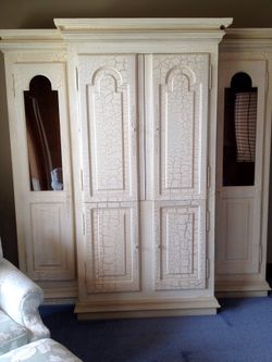 Armoire white antique finish