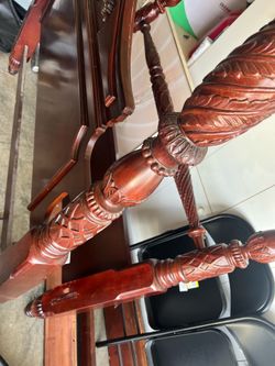 Wooden/varnished queen bed frame