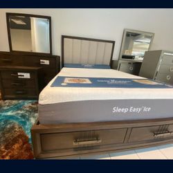 *Fall Sale Event*---Carolina Stunning Platform Storage King Bed And Dresser/Mirror Sets---Delivery And Easy Financing Available 👌 