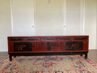 An antique Wood Chinese or Mongolian sideboard/ dresser.