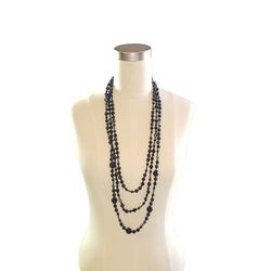 3 Tier Layered Beaded Black Onyx Necklace