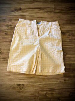 Izod Yellow Plaid Seersucker Shorts 