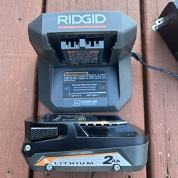 New Ridgid 2Ah Battery + Charger - All new