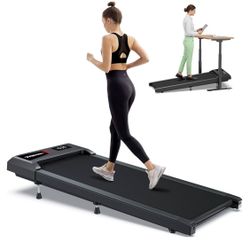 Reduced - WELLFIT Walking Pad with 10% Incline, Under Desk Treadmills with Voice Control ,Lightweight Portable Treadmill 2.5HP Quiet with KINOMAP Appl