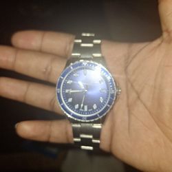 Geneva Mens Silver Tone Bracelet Watch 