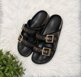 Mesh leopard sandals (size 8 .5)