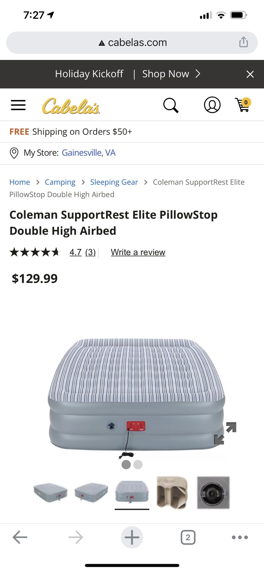 Queen size Coleman air mattress gray brand new in the box