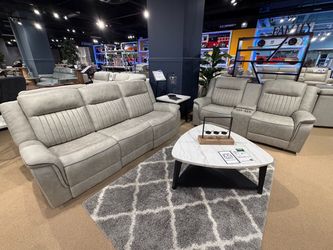 Gray Sofa & Loveseat 4x Power Recliners