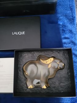 LALIQUE  Gold OX sculpture art piece