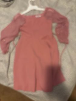 Size 10 girls pink sheer sleeve glitter sparkle dress-$8.00