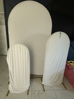 3 metal backdrop and covers